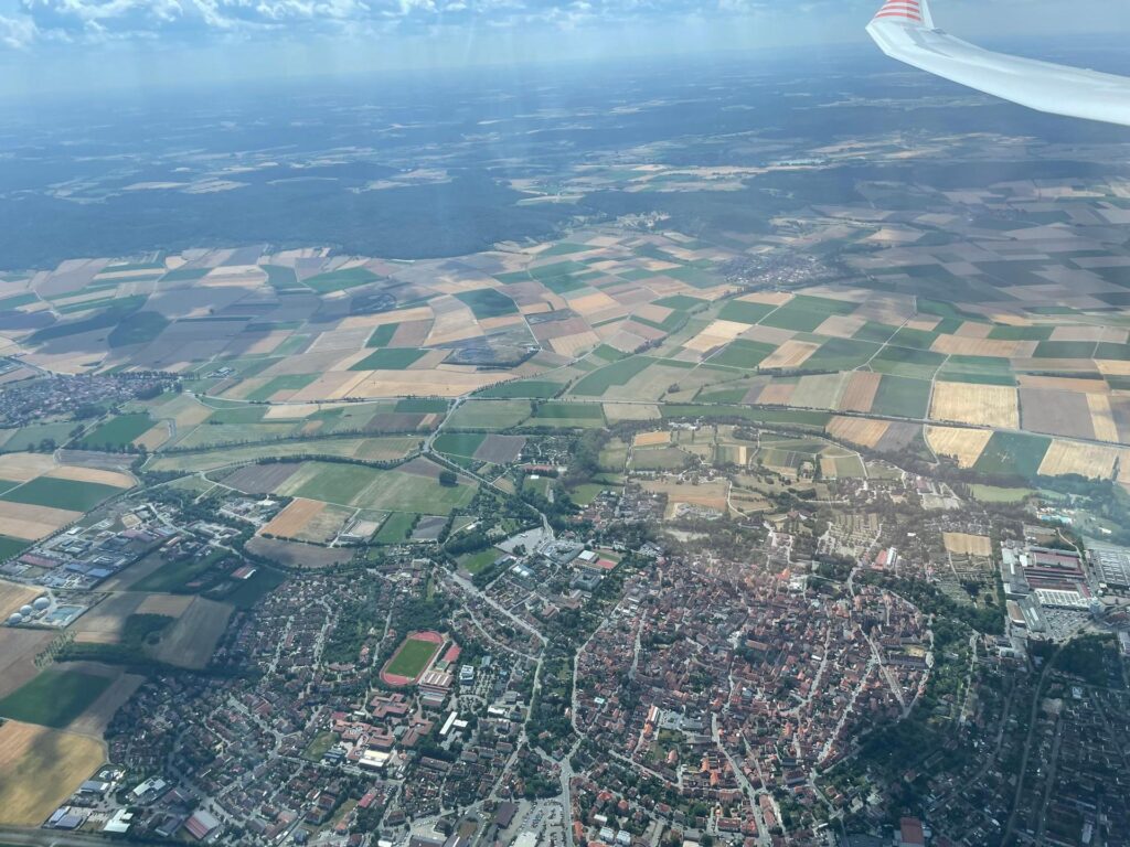 Über Bad Windsheim, süd-östlich von Würzburg